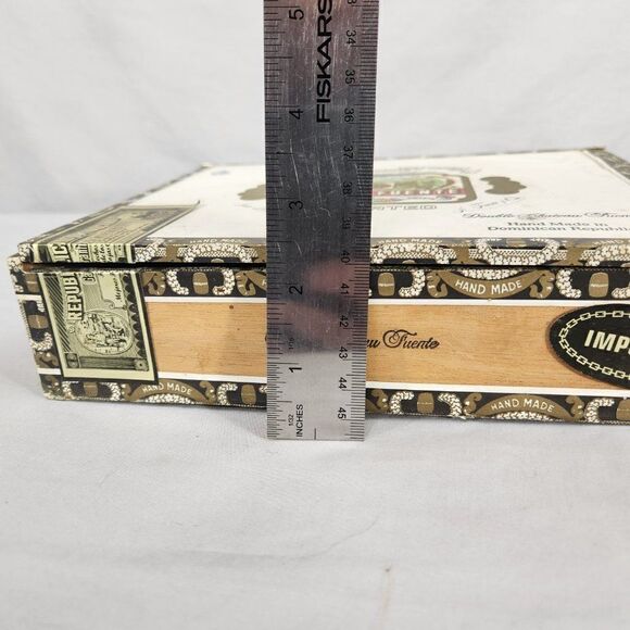 ARTURO FUENTE Double Chateau Wood Cigar Box Empty Dominican Republic Decor - Picture 12 of 12